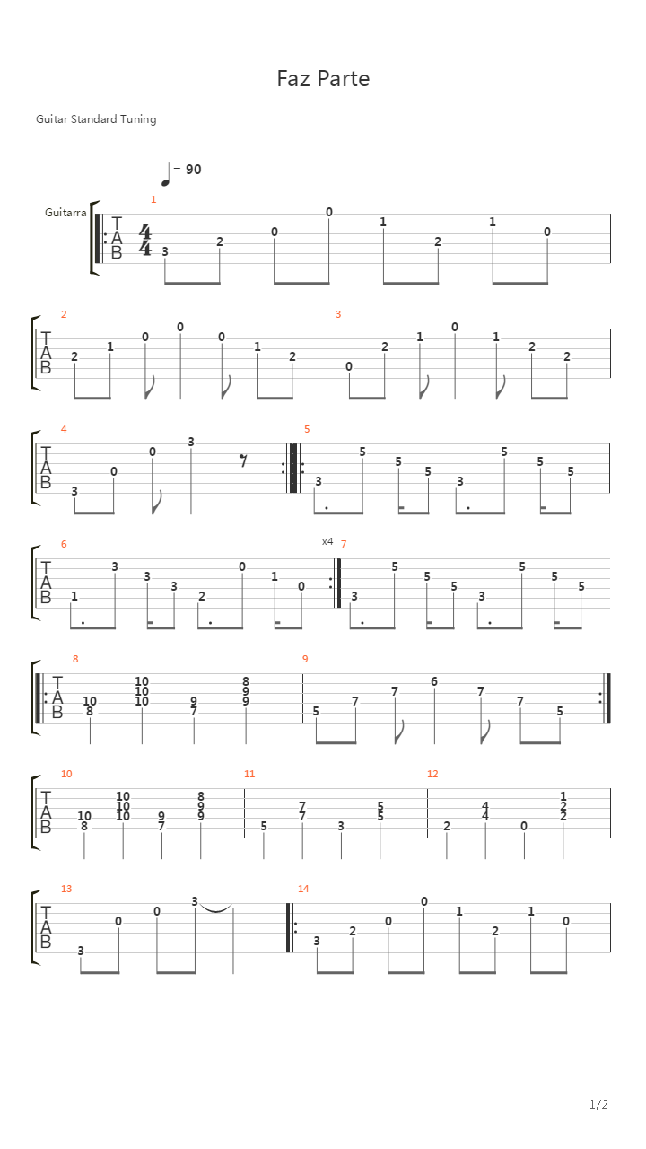 Faz Parte吉他谱
