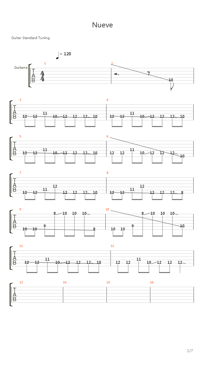 Nueve吉他谱