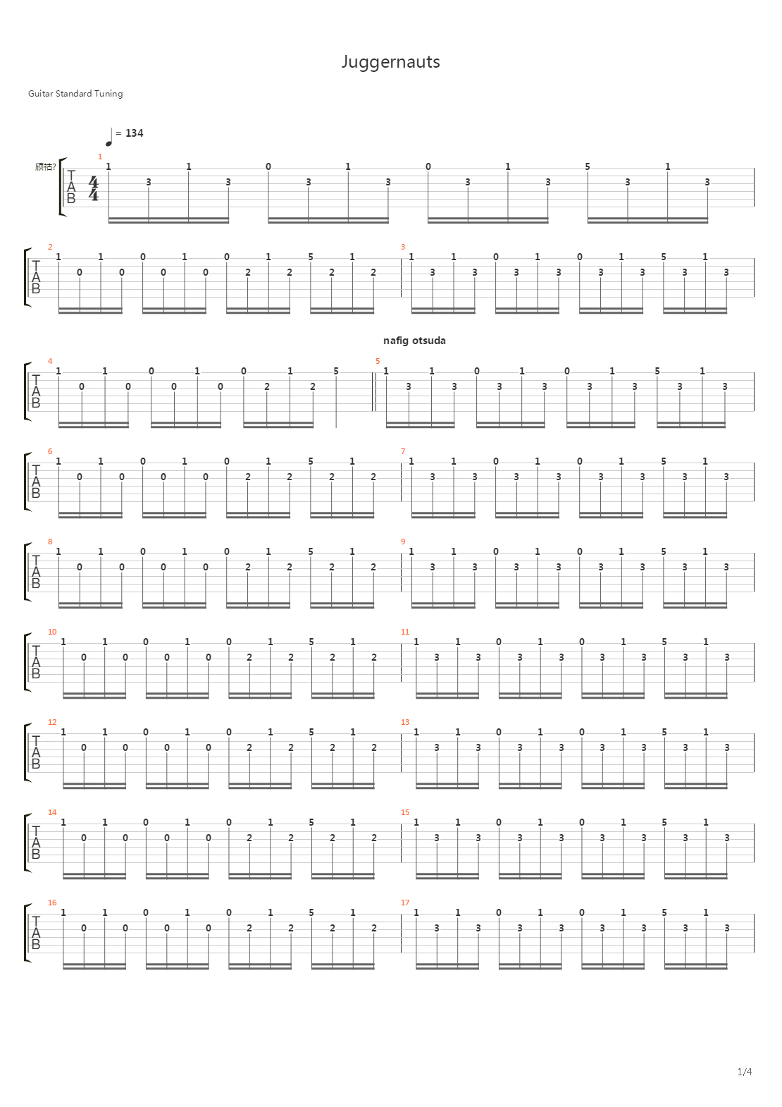 Juggernauts吉他谱