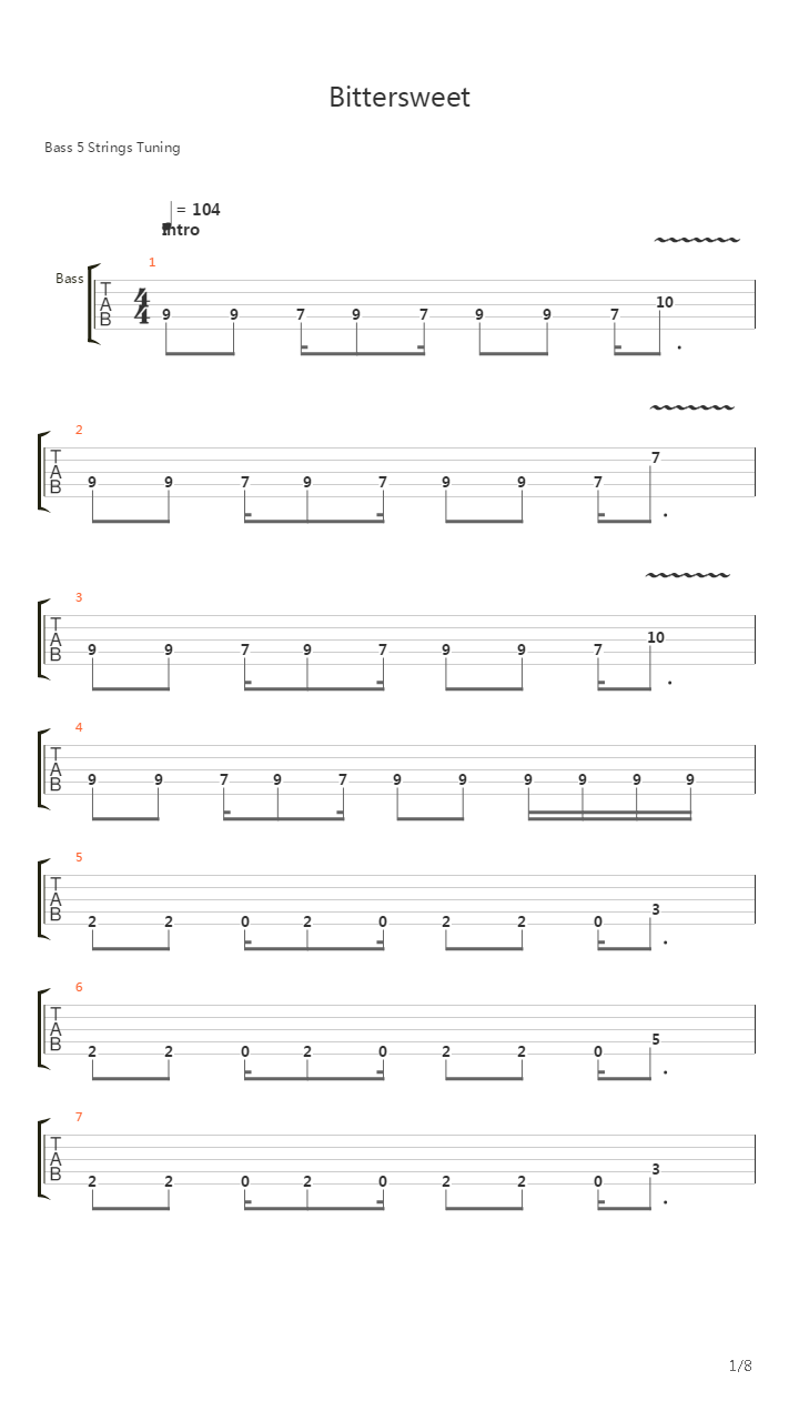 Bitter Sweet吉他谱
