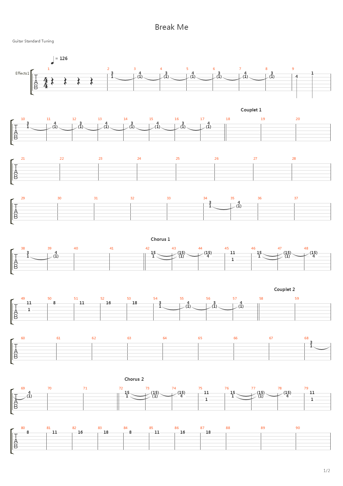 Break Me吉他谱