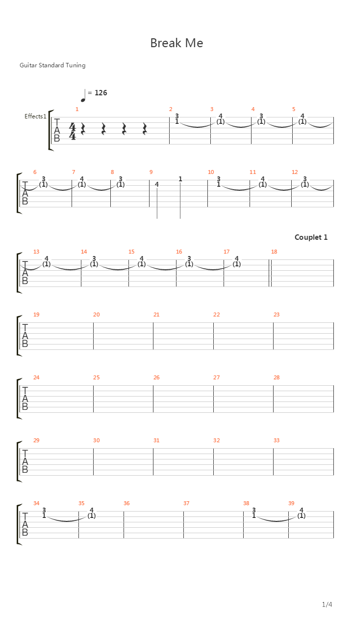 Break Me吉他谱
