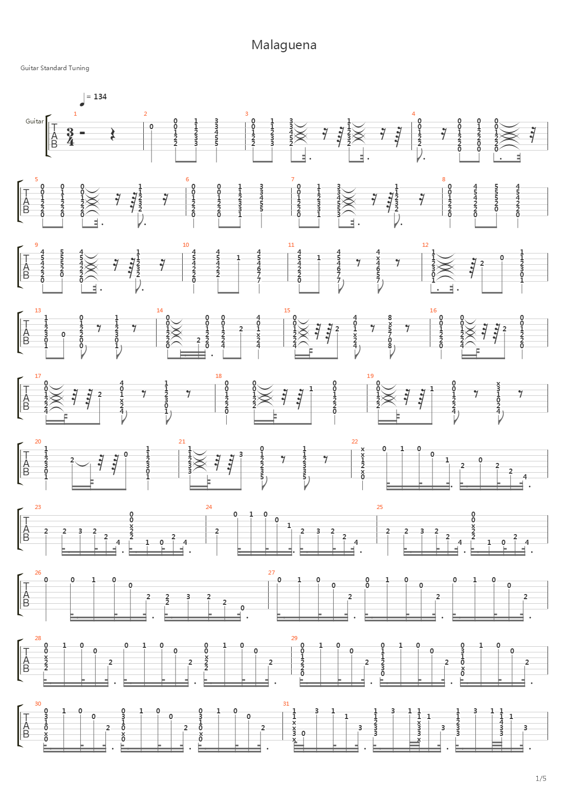 Malaguena吉他谱