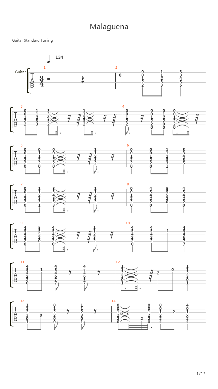 Malaguena吉他谱