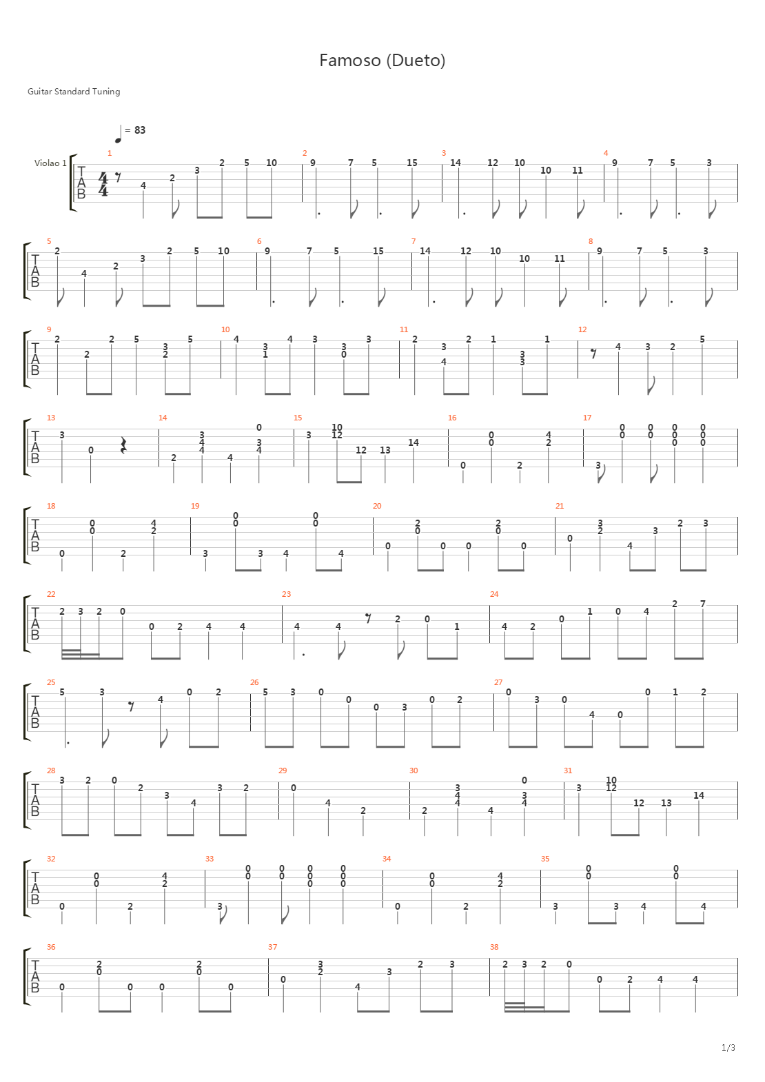 Famoso (Dueto)吉他谱