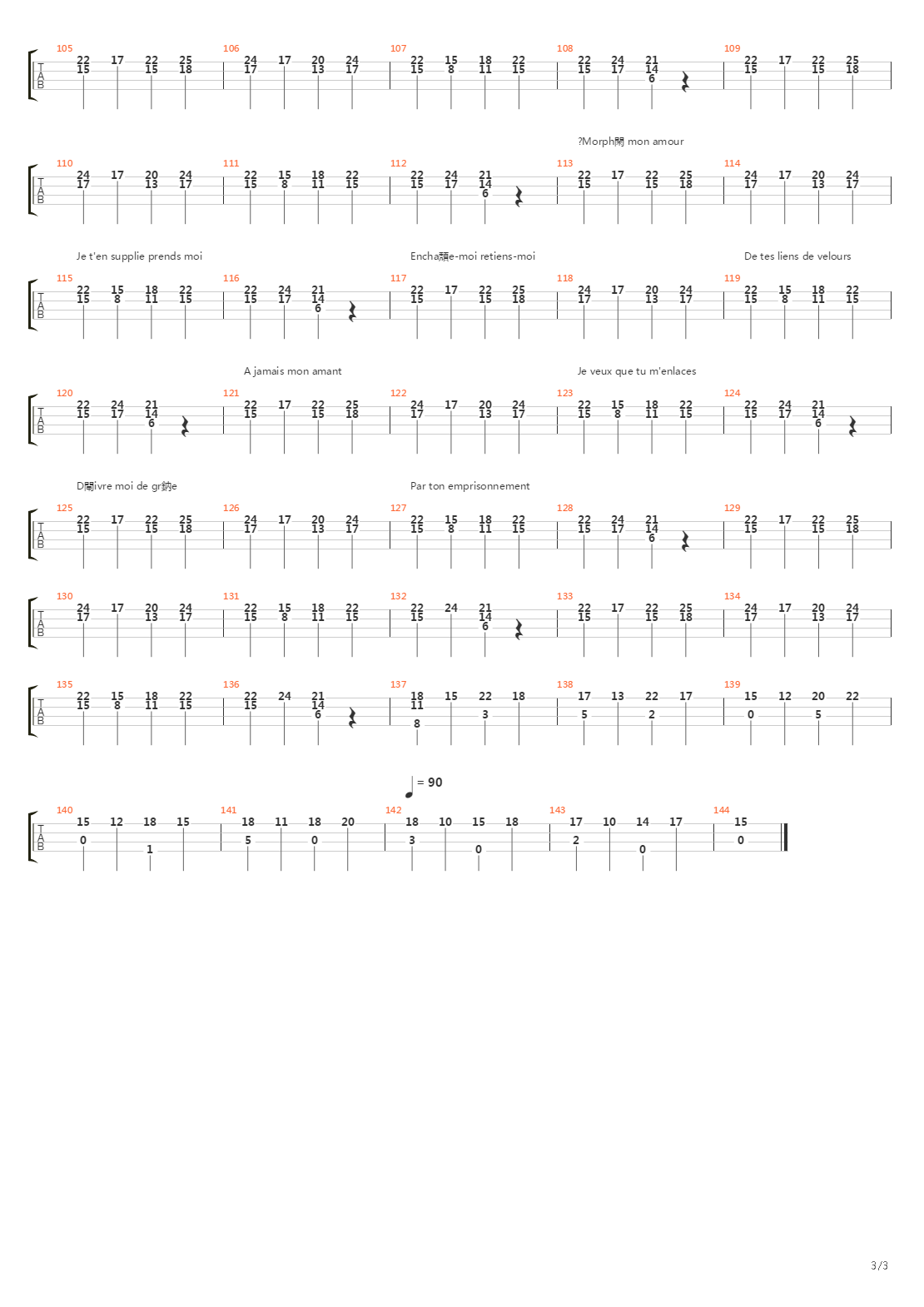 Le Deuil Du Merveilleux吉他谱