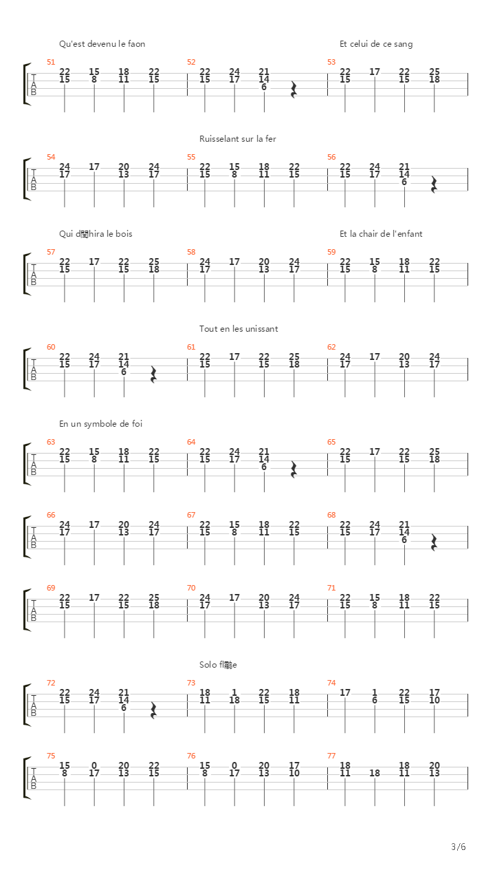 Le Deuil Du Merveilleux吉他谱