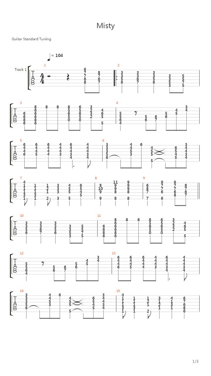 Misty吉他谱