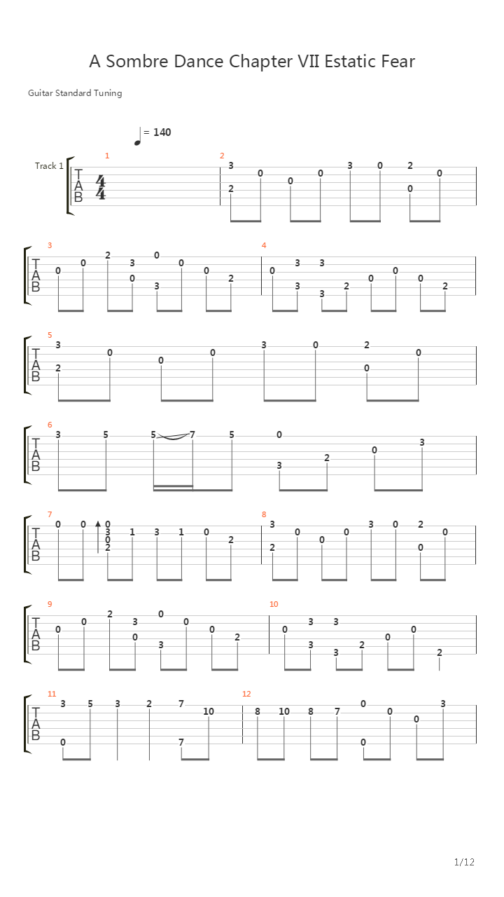 Chapter VII (E-minor)吉他谱