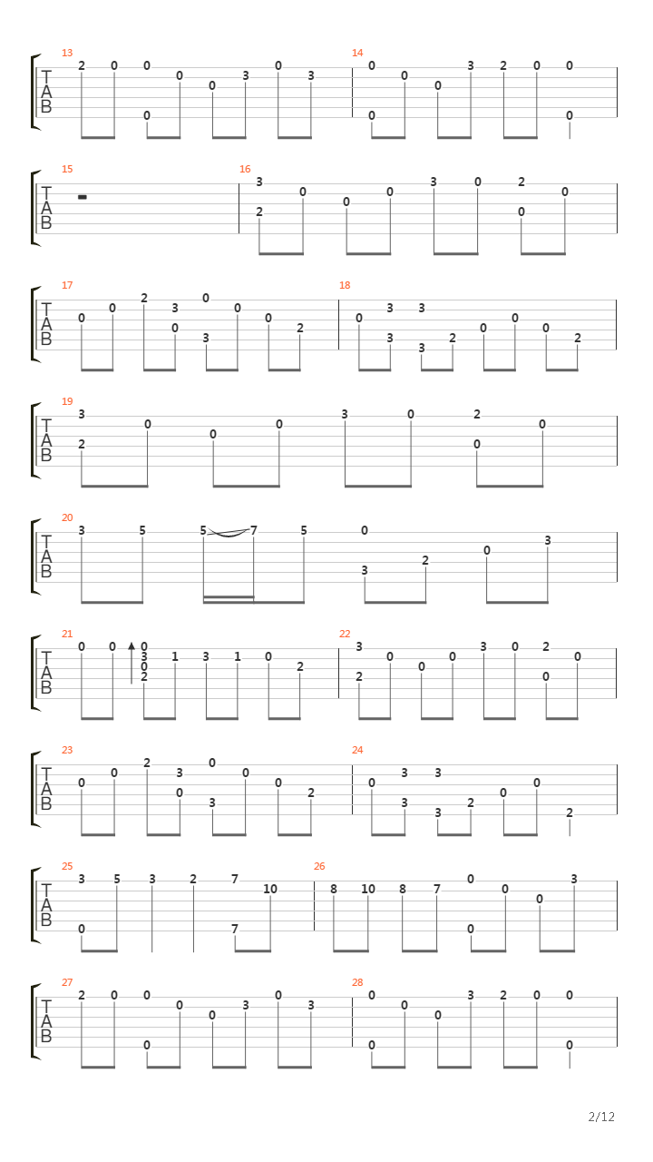 Chapter VII (E-minor)吉他谱