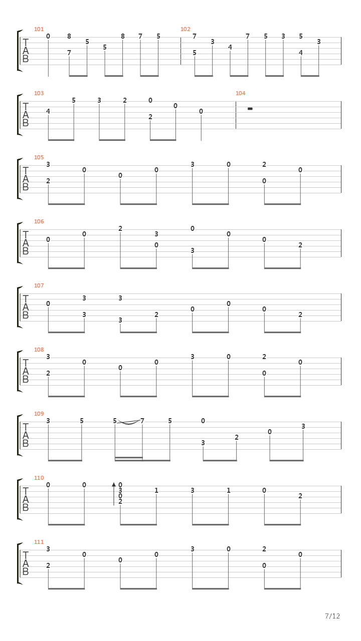 Chapter VII (E-minor)吉他谱