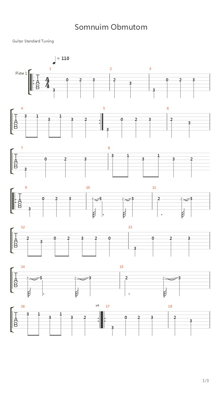 Somnuim Obmutum (intro)吉他谱