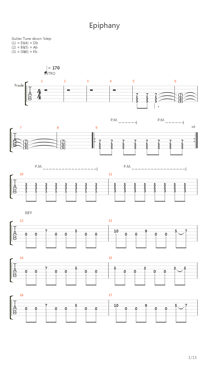 Epiphany吉他谱