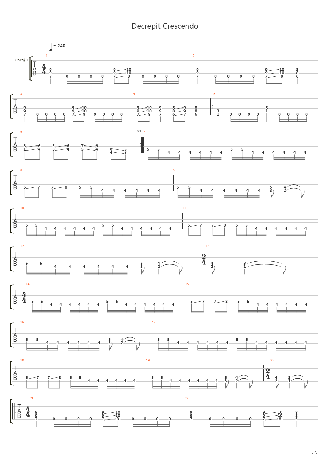 Decrepit Crescendo吉他谱