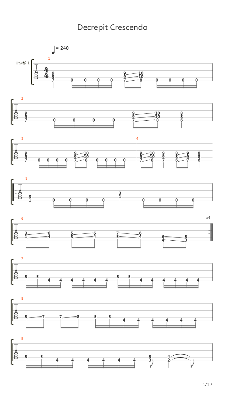 Decrepit Crescendo吉他谱