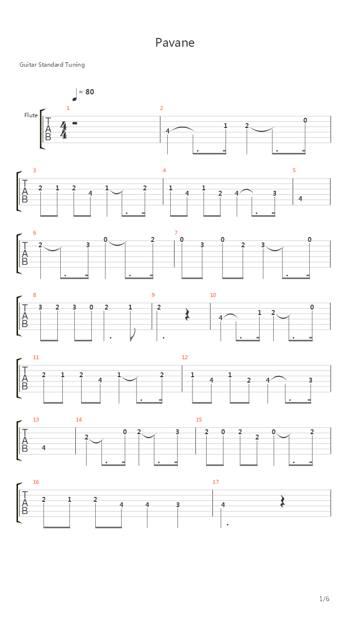 Pavane吉他谱