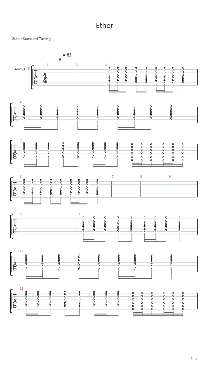 Ether吉他谱