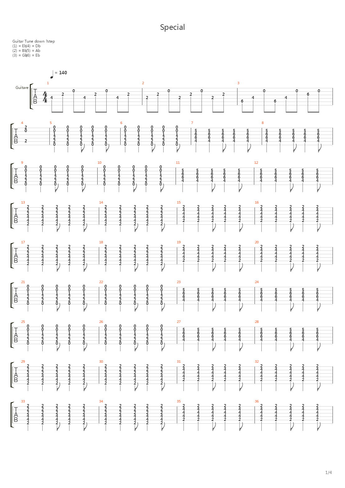 Special吉他谱