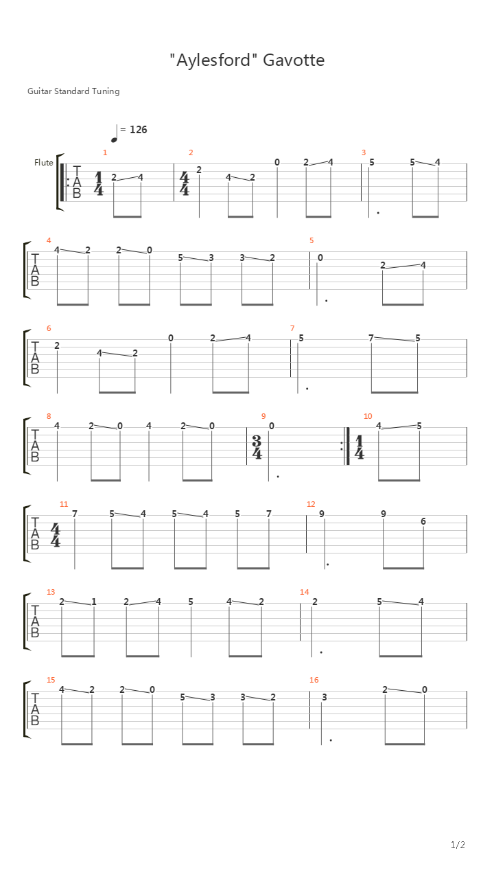''Aylesford'' Gavotte吉他谱