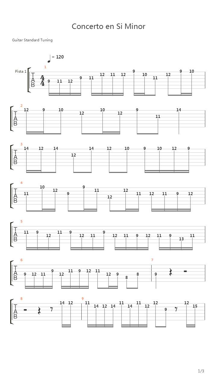 Concerto En Si Minor吉他谱