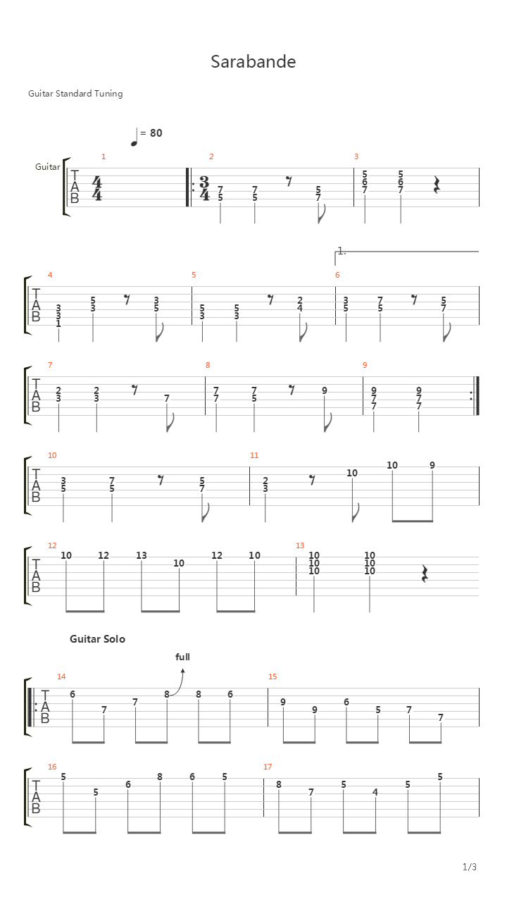 Sarabande_MetalVersion吉他谱