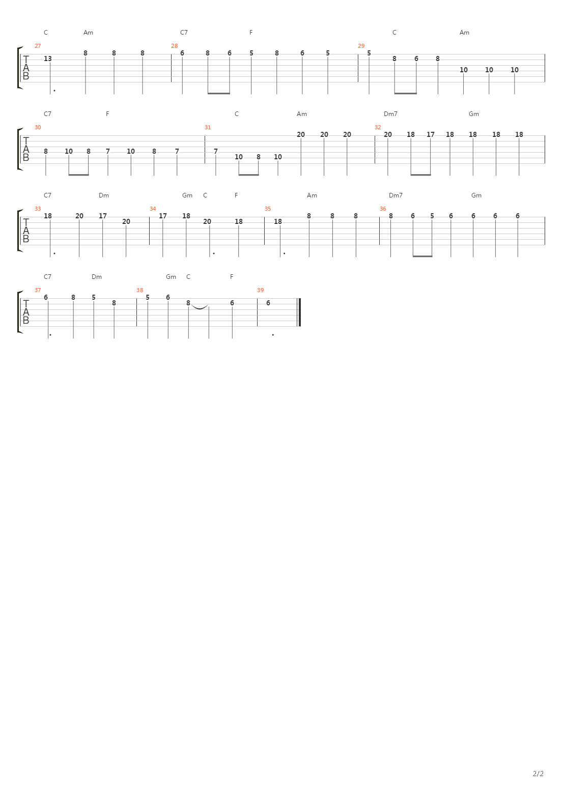 Water Music Finale吉他谱