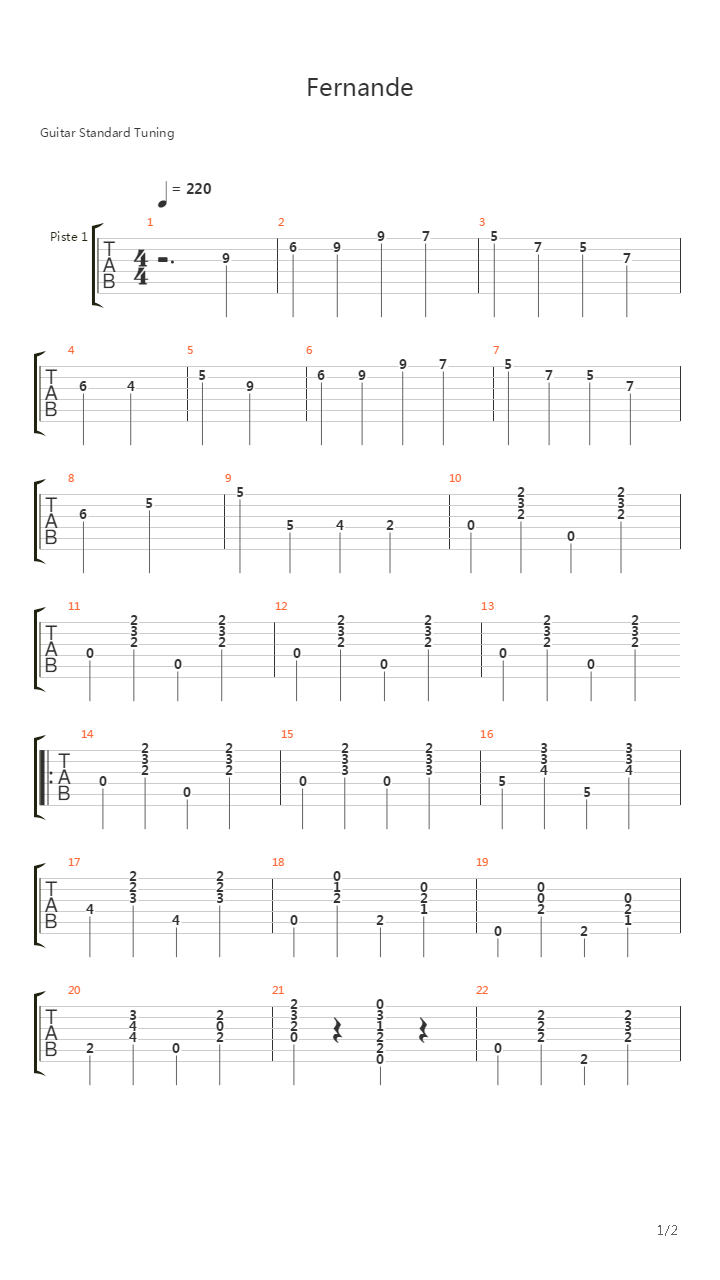 Fernande吉他谱