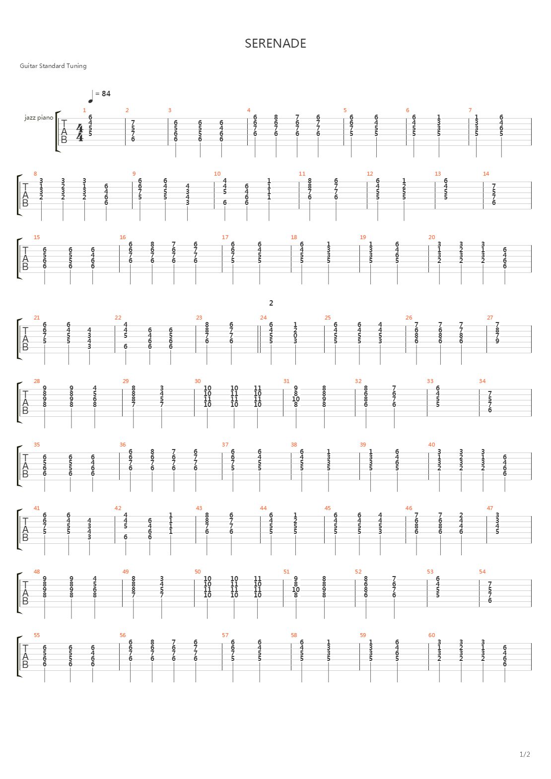 Serenade吉他谱
