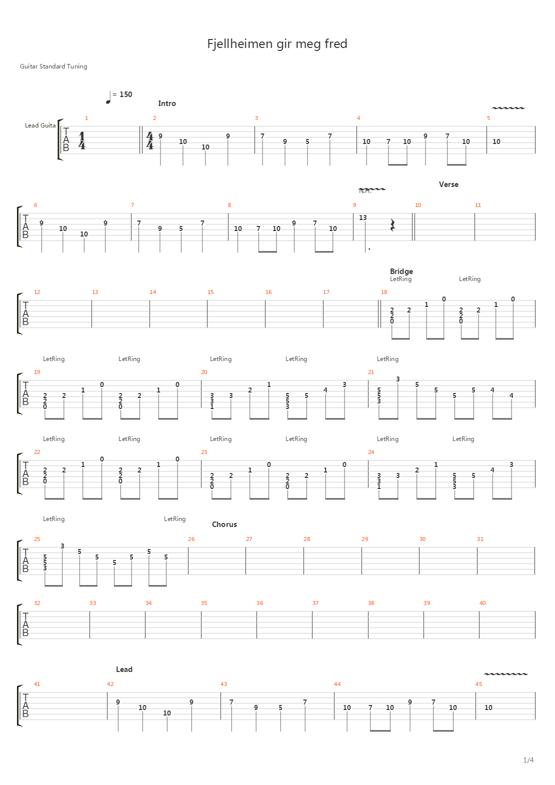 Fjellheimen Gir Meg Fred吉他谱
