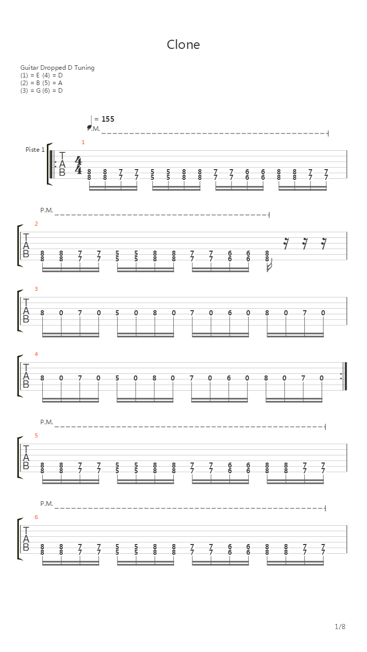Clone吉他谱