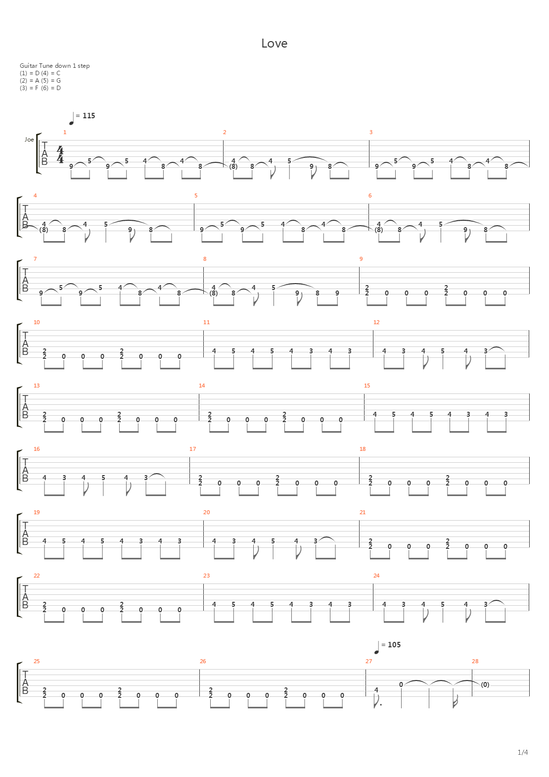 Love吉他谱