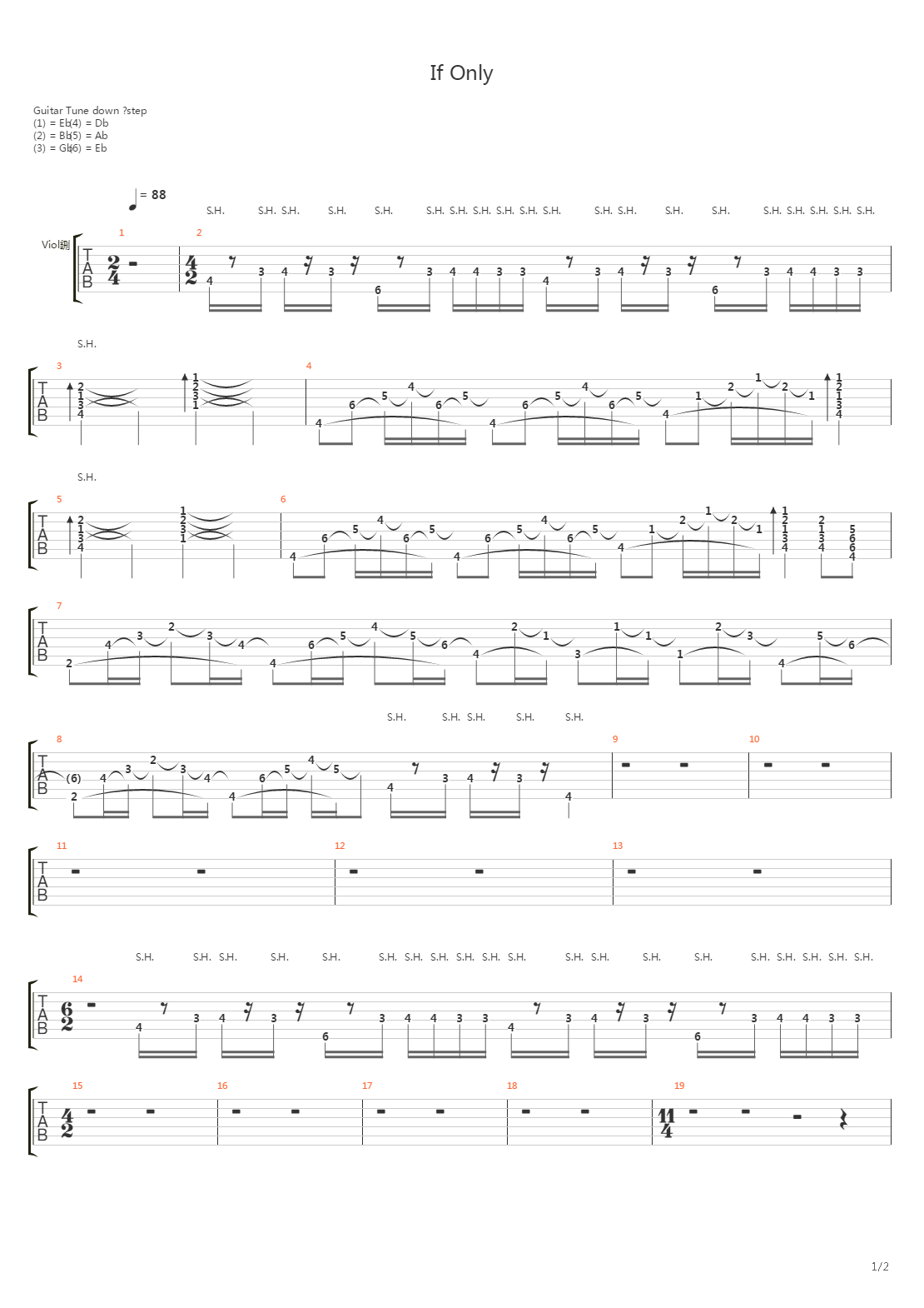 If Only吉他谱