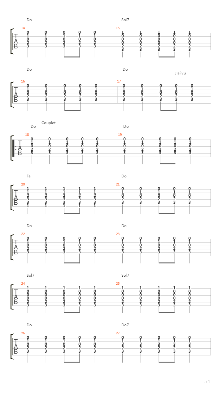 De Passage吉他谱