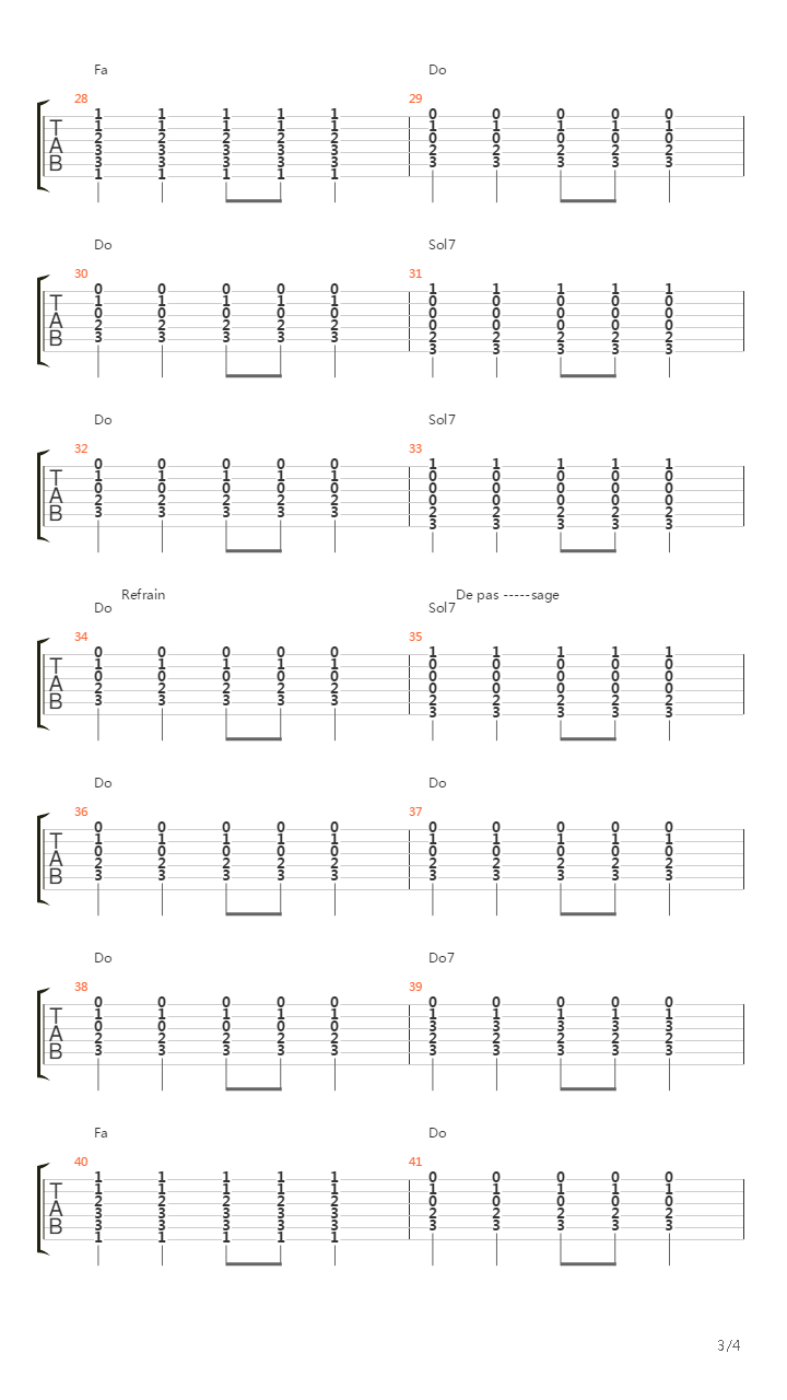 De Passage吉他谱