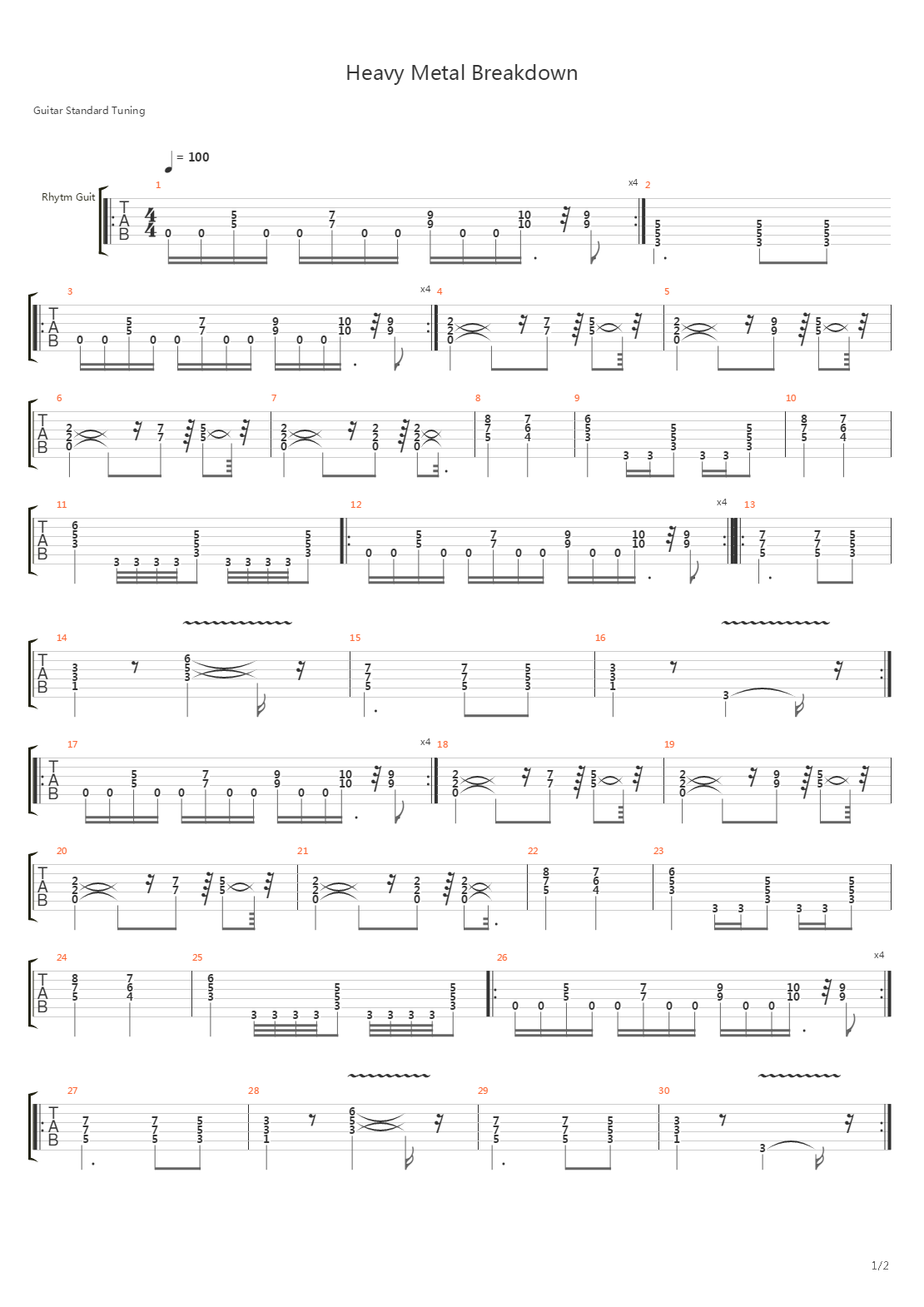 Heavy Metal Breakdown吉他谱
