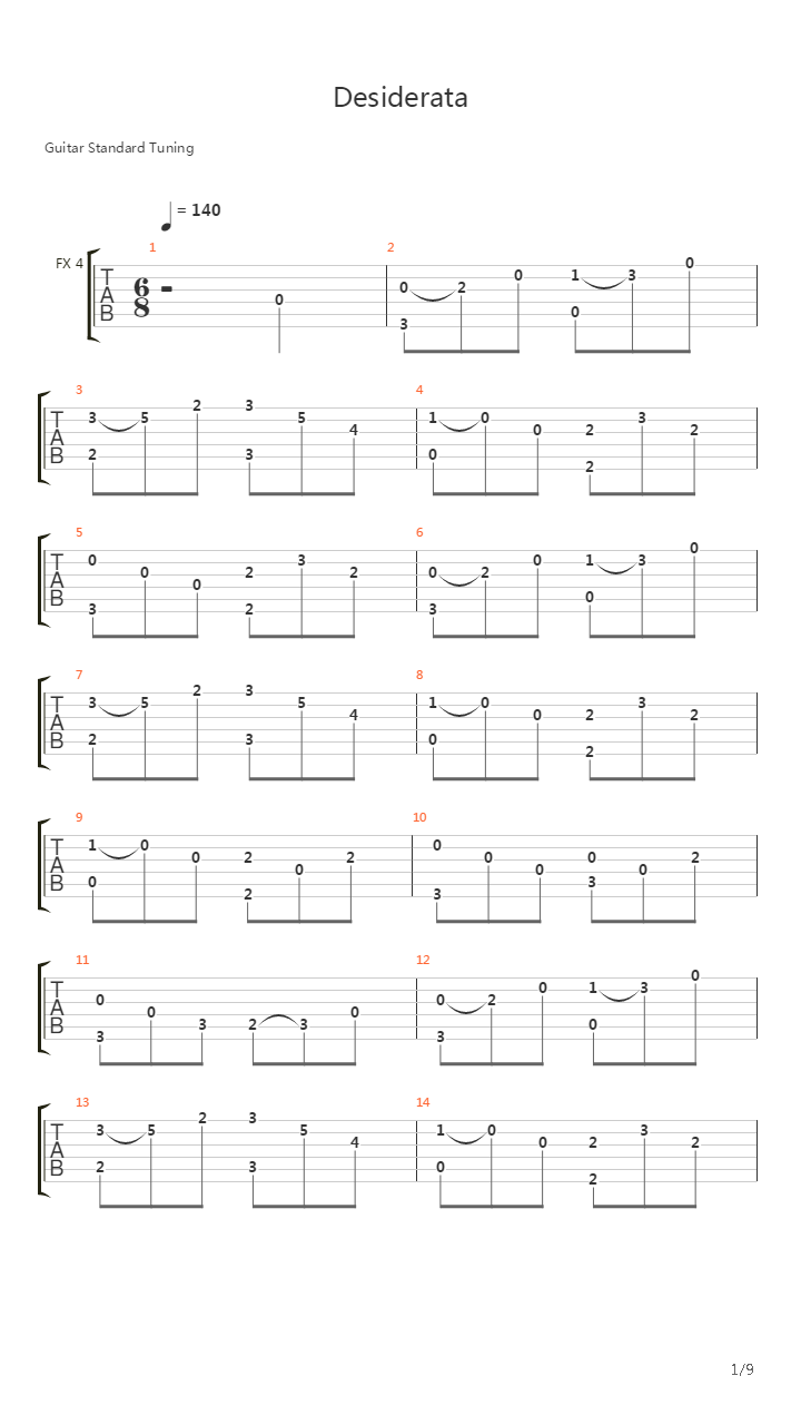 Desiderata吉他谱