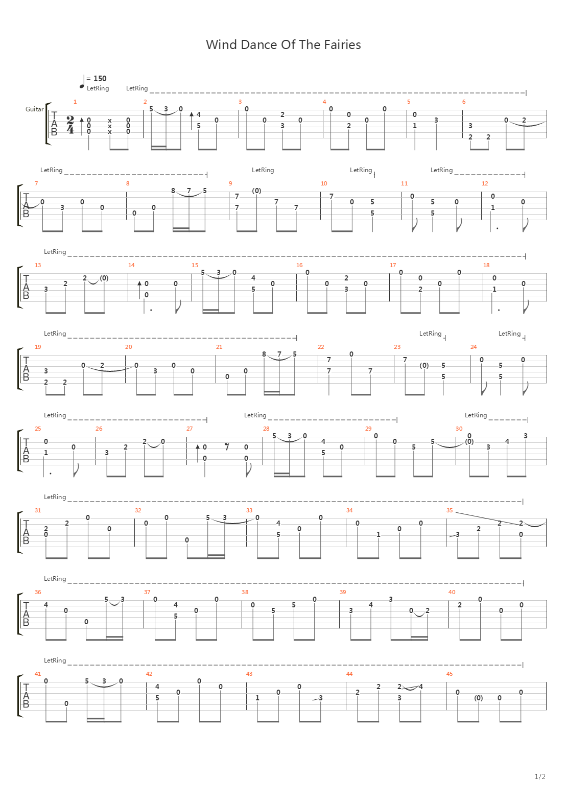 Wind Dance of the Fairies吉他谱
