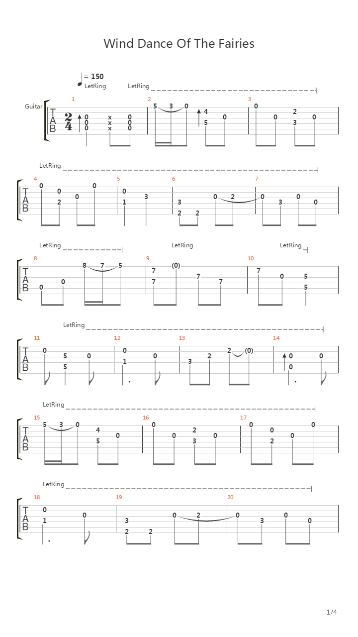 Wind Dance of the Fairies吉他谱