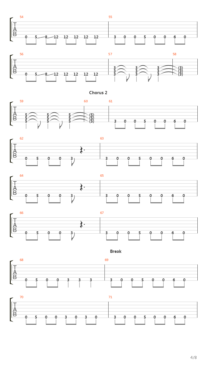 Dc X 3吉他谱
