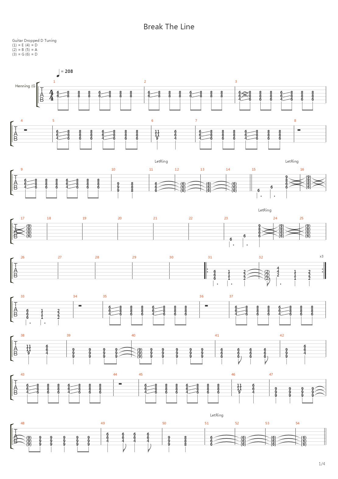 Break The Line吉他谱
