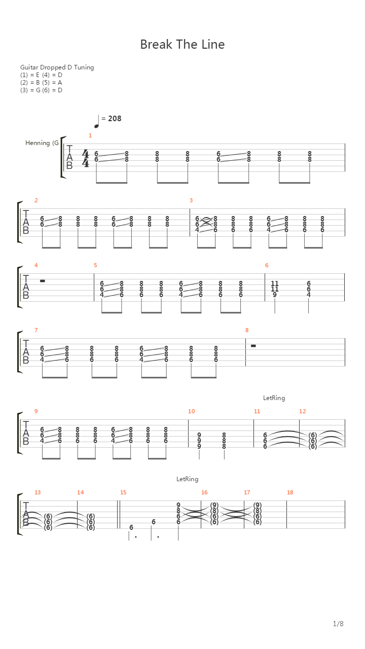 Break The Line吉他谱