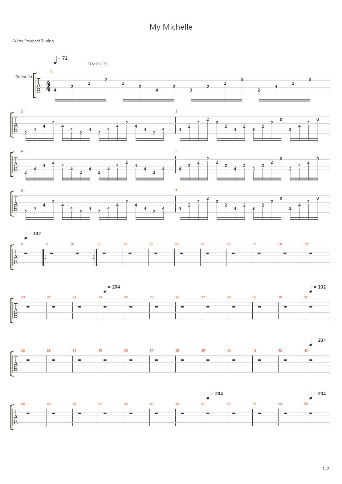My Michelle吉他谱