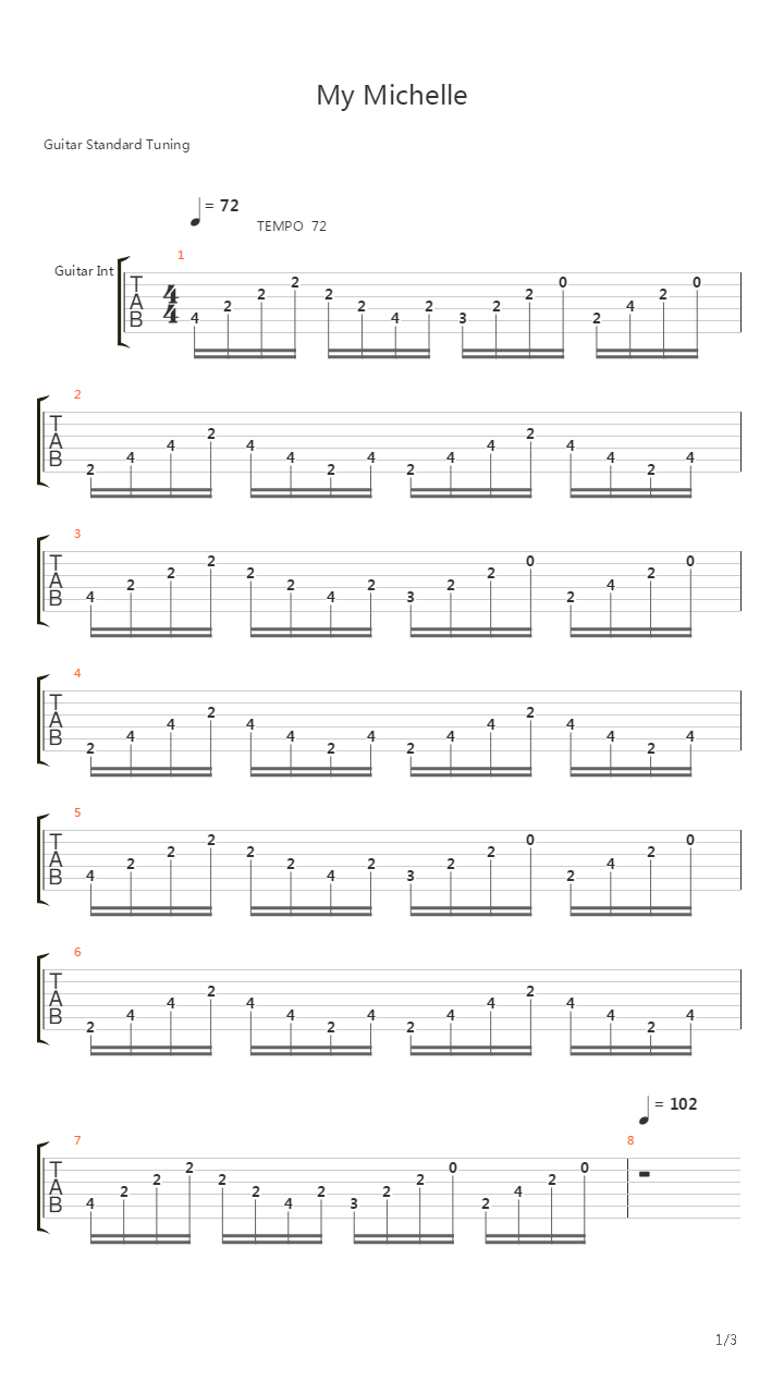 My Michelle吉他谱