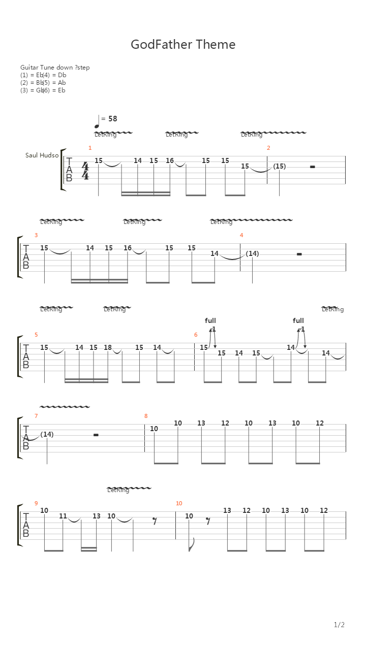 The GodFather Theme吉他谱