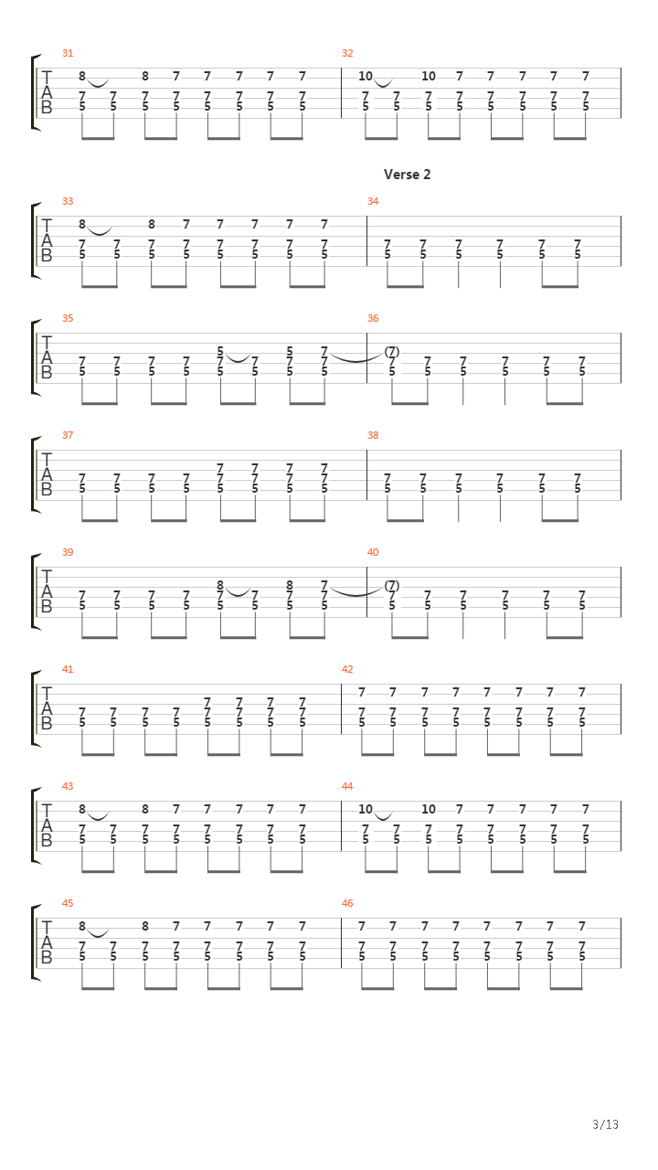 Sredni Vashtar吉他谱