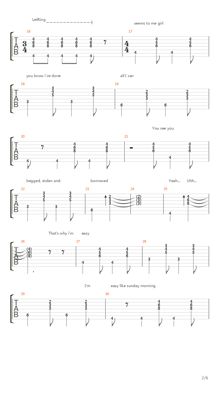 Easy吉他谱