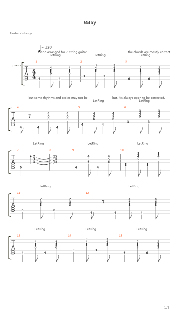 Easy吉他谱