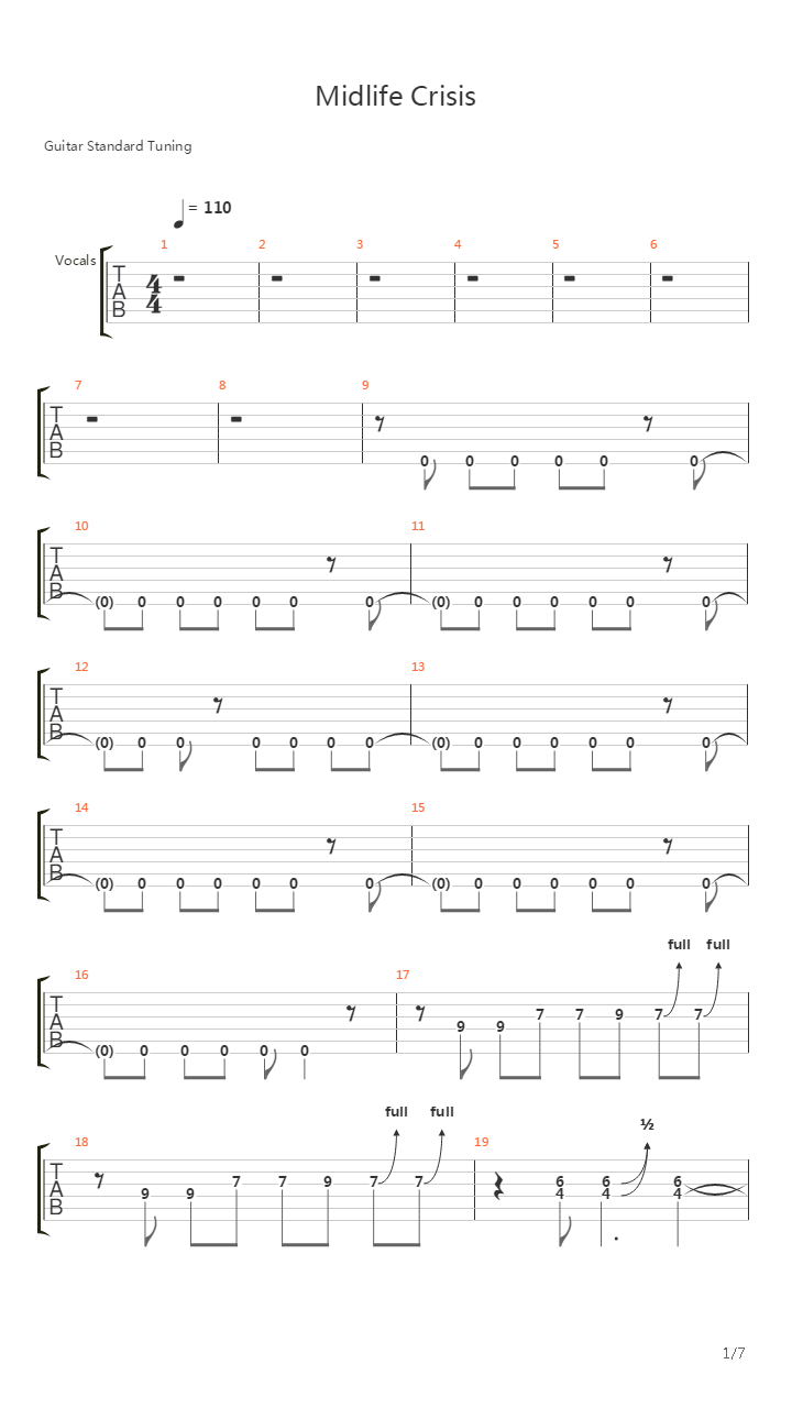 Midlife Crisis吉他谱