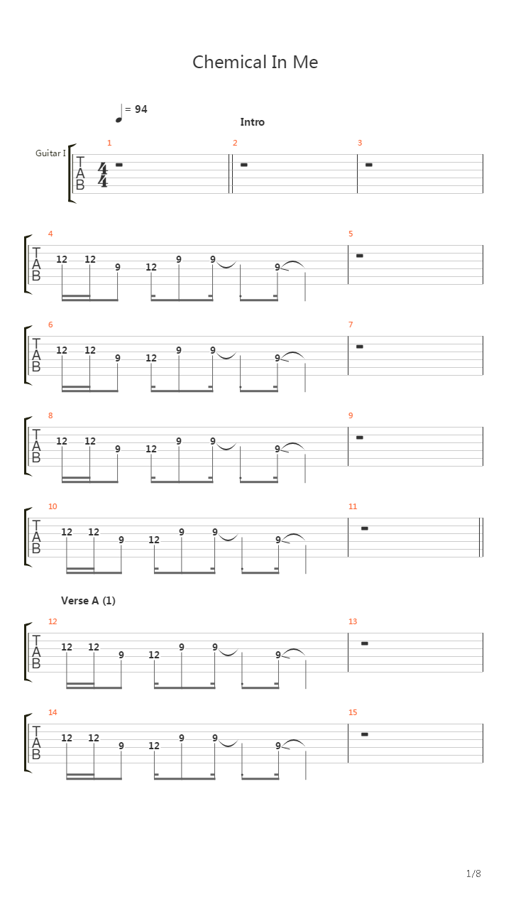 Chemical In Me吉他谱