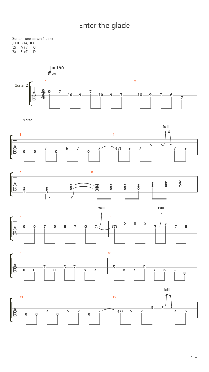 Enter the glade吉他谱